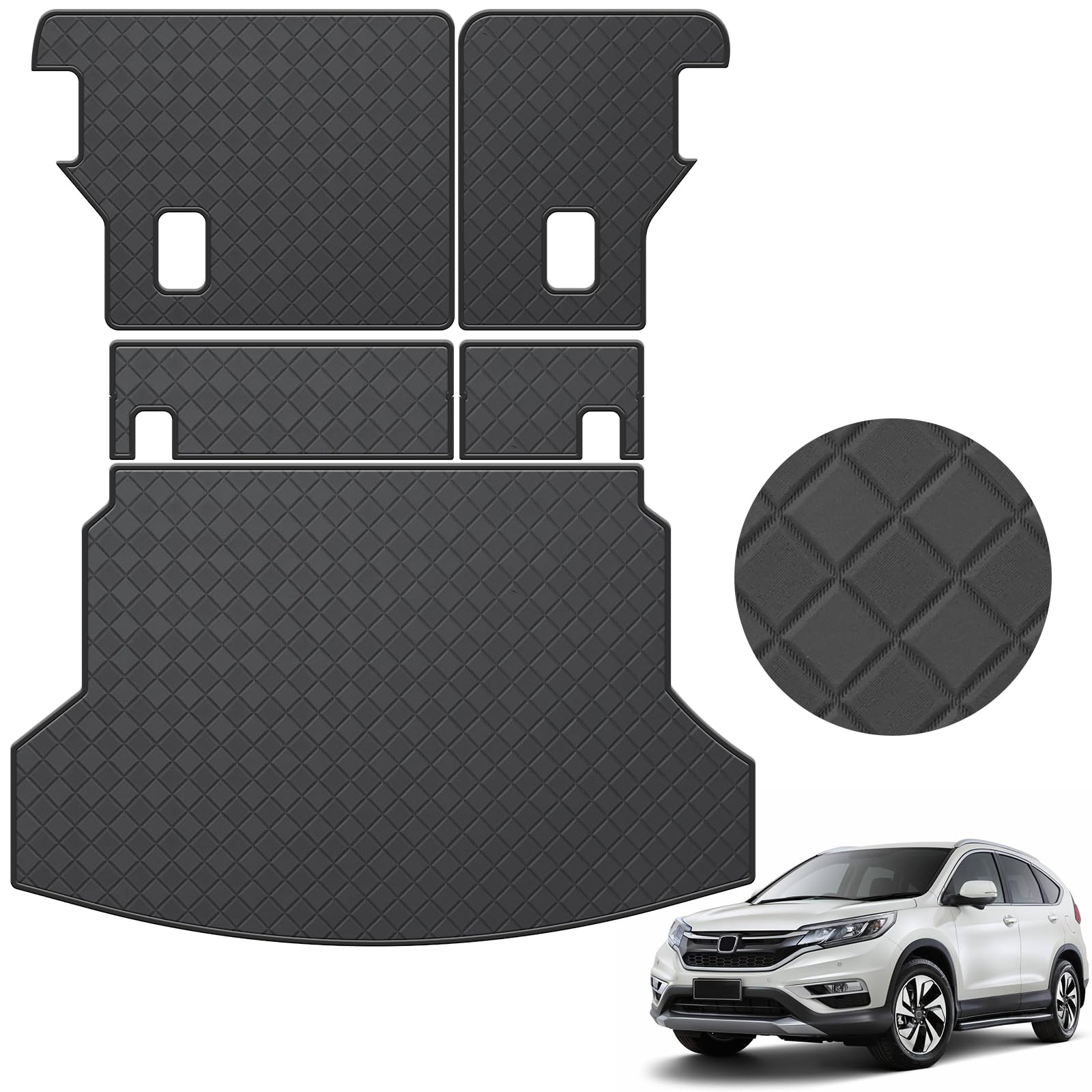 Cargo Mat & Backrest Mat Fit for 2012-2016 Honda CRV - All Weather Protection PU Leather Cargo Liner Back Seat Cover Protector CR-V Accessories