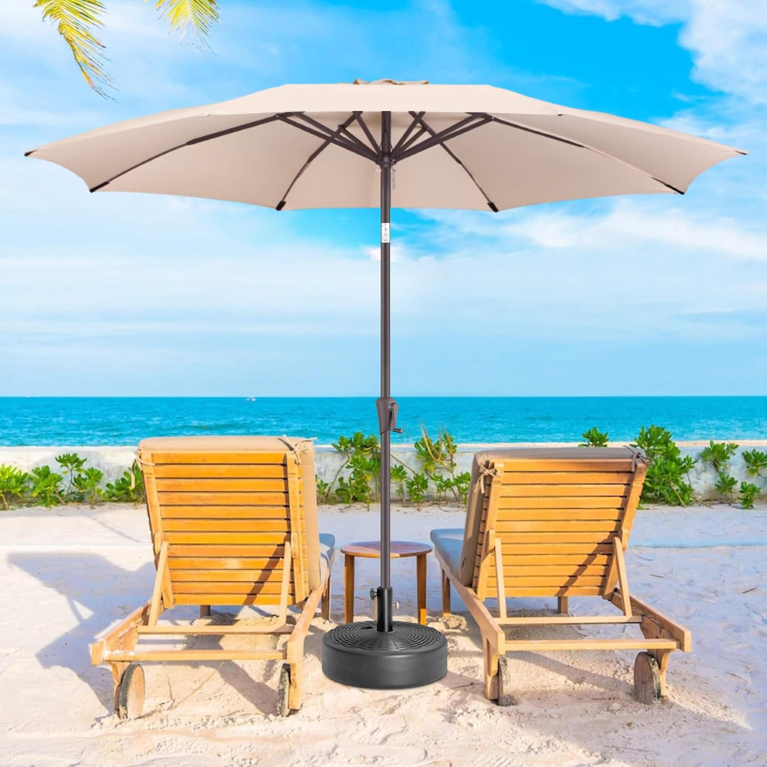 Patio Umbrella Stand Outdoor - 60 lbs 17.3" Capacity Fillable Outdoor Umbrella Base Heavy Duty, Water Filled Patio Umbrella Base for Pool, Porch, Garden, Deck, Backyard