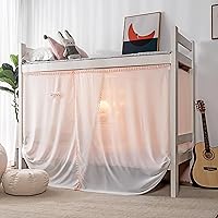 Vista 4 de 4 postes esquineros para dormitorio de estudiantes, litera, mosquitera, para cama, cortinas de cama para estudiantes, dormitorio, escuela, Blanco