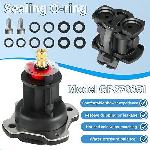 Miniatura 4 de GP876851 Kit de tapa mezcladora y unidad de equilibrio de presión, compatible con válvulas de ducha Kohler K-304 y K-11748, kit de reparación de