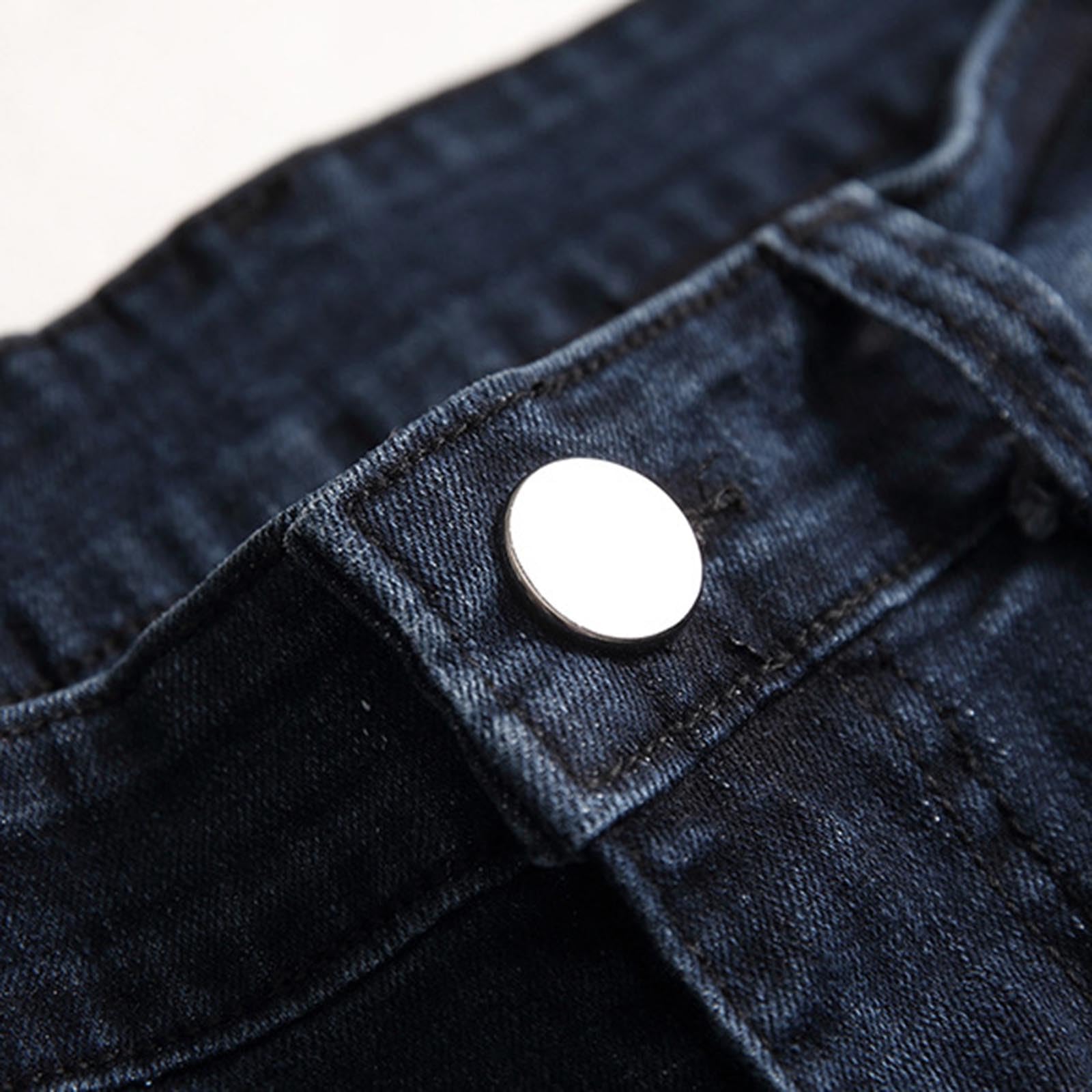 Jeans Uomo Strappati, Pantaloni Jeans Uomo Strappati Strappato Stretch Jeans Skinny Ripped Casual Dritti Jeans Denim Pantaloni Hip Hop Nero Cargo Jeans Estivi Jeans Moto Stile Urban E Streetwear Y2k