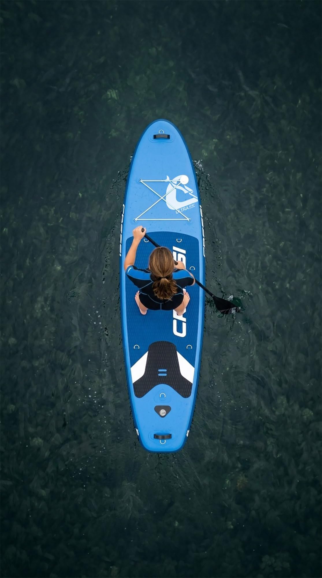 CRESSI Depuis 1946 - Ultra Isup/Kayak Set - Planche de Sup Gonflable pour Adultes, Stable et Résistante Accessoires Tous Inclus Pagaie Aileron Pompe Leash Sac Transport_320x81x15 cm Max 130 kg