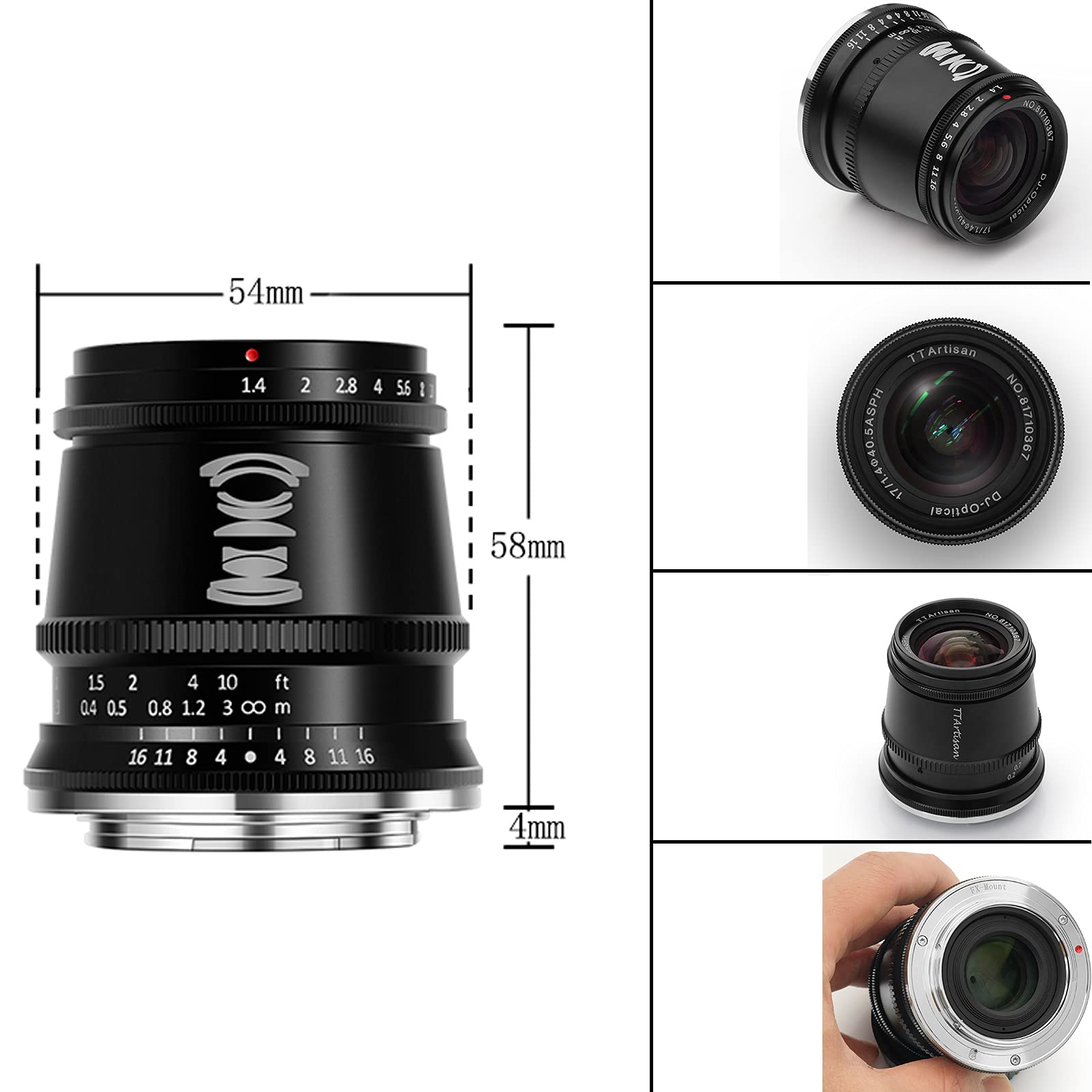 Amazon.co.jp: TTArtisan 17mm f1.4 富士 x マウントレンズ APS-C 広角