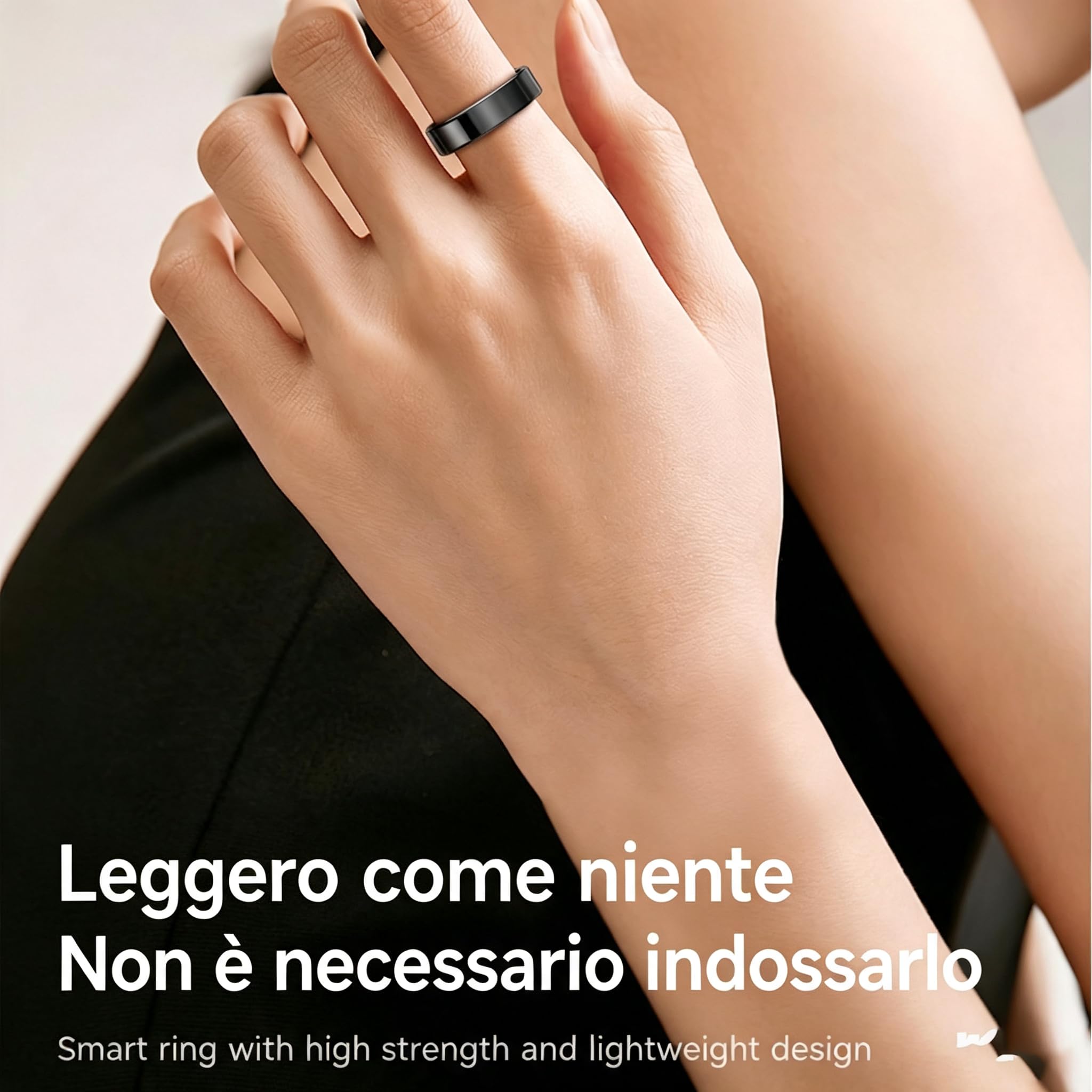 MEIION Anello Smart Volovivo con Carica Wireless - Per Uomini e Donne | Per Uomini e Donne, Monitoraggio Sonno, Battito Cardiaco,Temperatura, Contapassi, Modalità Sportive per Uso Quotidiano