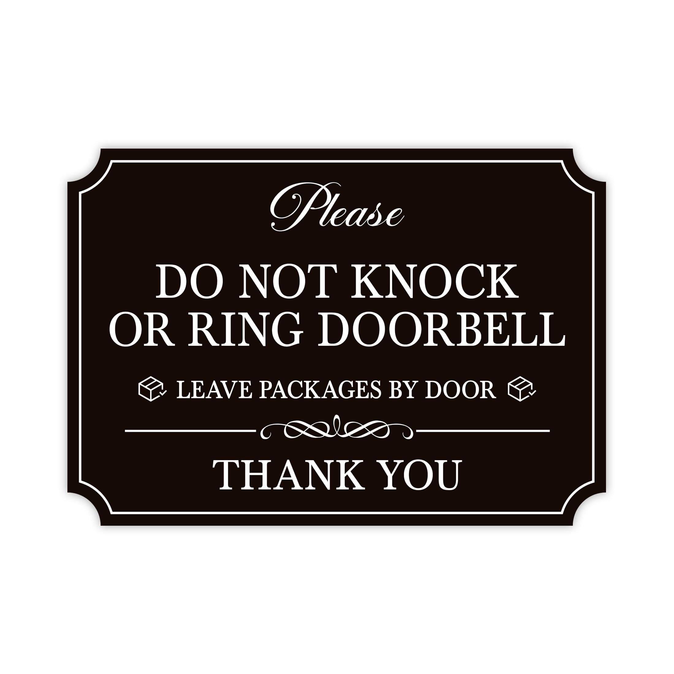 Do Not Knock or Ring Doorbell Sign Sticker, Self-Adhesive Waterproof Do Not Knock Sign for Front Door, No Soliciting Sticker for Doorbell, House Door,