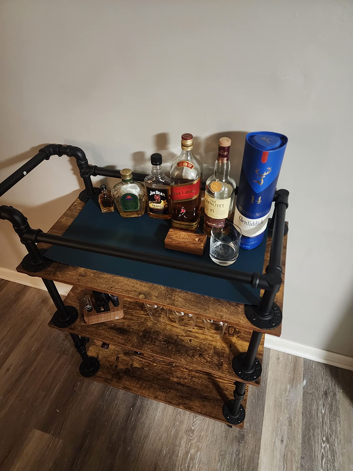 19/mo Finance CARKED Industrial Bar CartWine Rack TableWine Cart