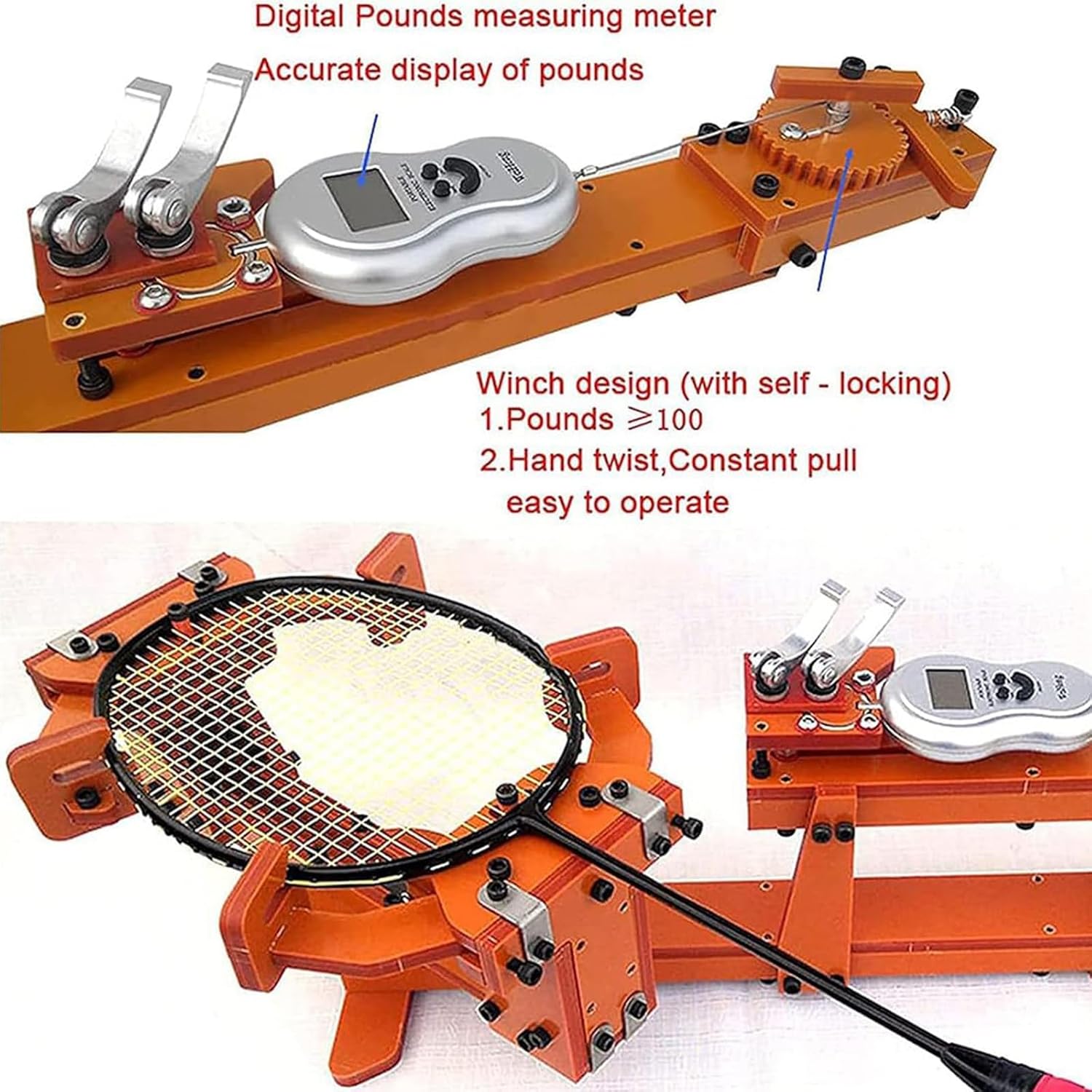 Portable Sports Tennis Stringing Machine Tools, Tennis Racket String Puller, Tabletop Racket String Machine with Tools and Accessories