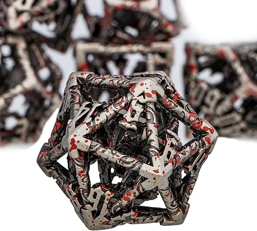 Miniatura 3 de ARUOHHA Juego de dados huecos DND con diseño de dragones D y D de 5 cabezas con caja de regalo, juegos de rol, 7 piezas RPG Metal Dungeons D20 D12