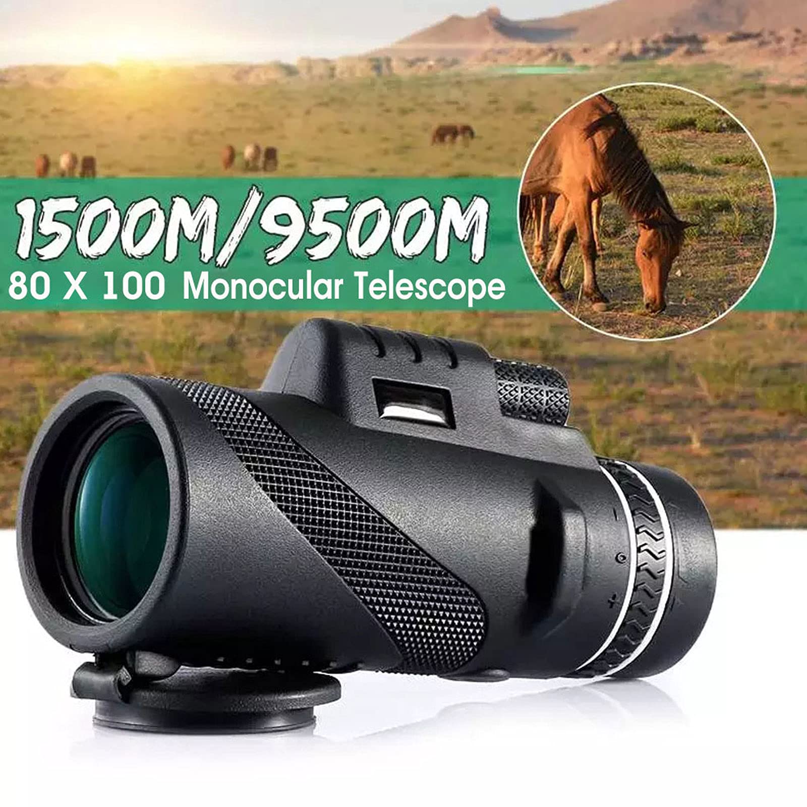 Teleskop monokularowy HD, teleobiektyw z zoomem 40X60, z uchwytem na smartfona i statywem Wodoodporny monokular - pryzmat, Lekki monokular z łatwym ustawianiem ostrości do polowania na obserwację pt