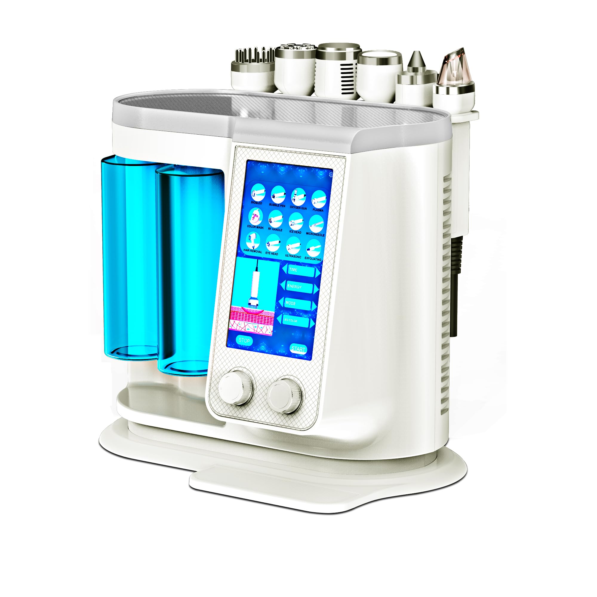 Elitzia Hydro Diamond ETQP701 Aqua Peel Appareil de soins de la peau pour le visage Hydrogène Oxygène RF EMS Électroporation Plasma Marteau à froid pour favoriser l'absorption Hydratation Salon de