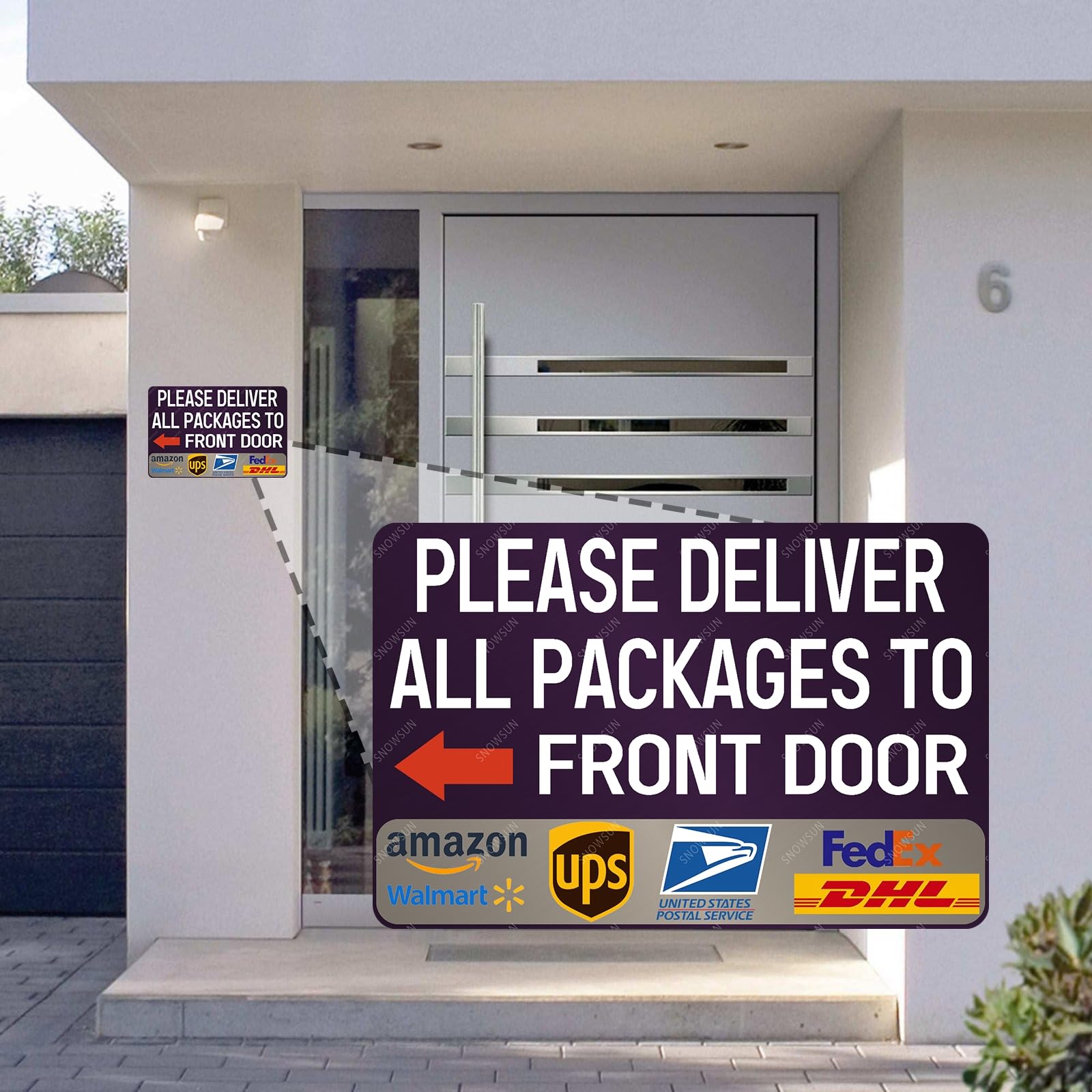 Snapklik.com : Snowsun Delivery Metal Signs Please Deliver All Packages ...