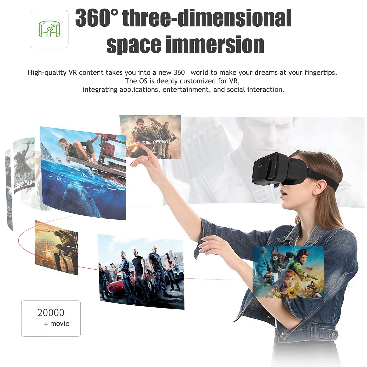 Occhiali VR Cutebe 3D Per Smartphone 4.7-7 Pollici – Con Controller Bluetooth, Per Film E Giochi