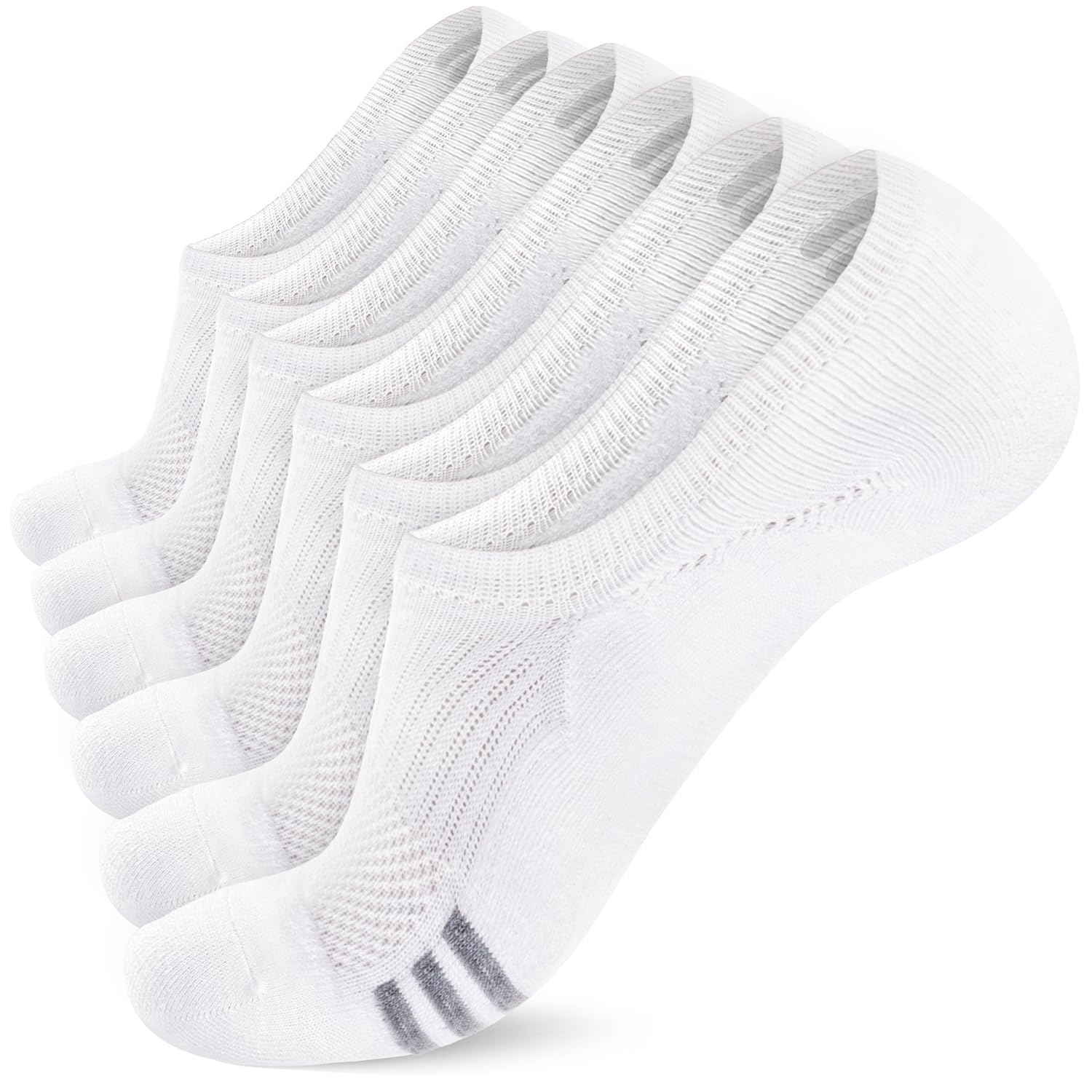 PhysFlexNo Show Socks for Women & Men - Low Cut, Flat Boat Line, Athletic Running & Casual Liner Socks (3-Pair)