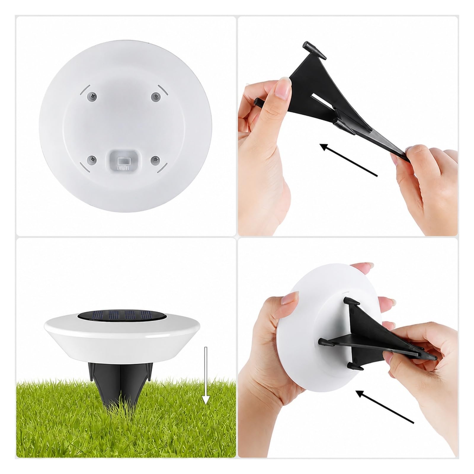 Lampy Solarne Naziemne, 4 Dekoracyjne Wodoodporne Światła Słoneczne Do Ogrodu Na Zewnątrz do ścieżki tarasowej(WHITE)