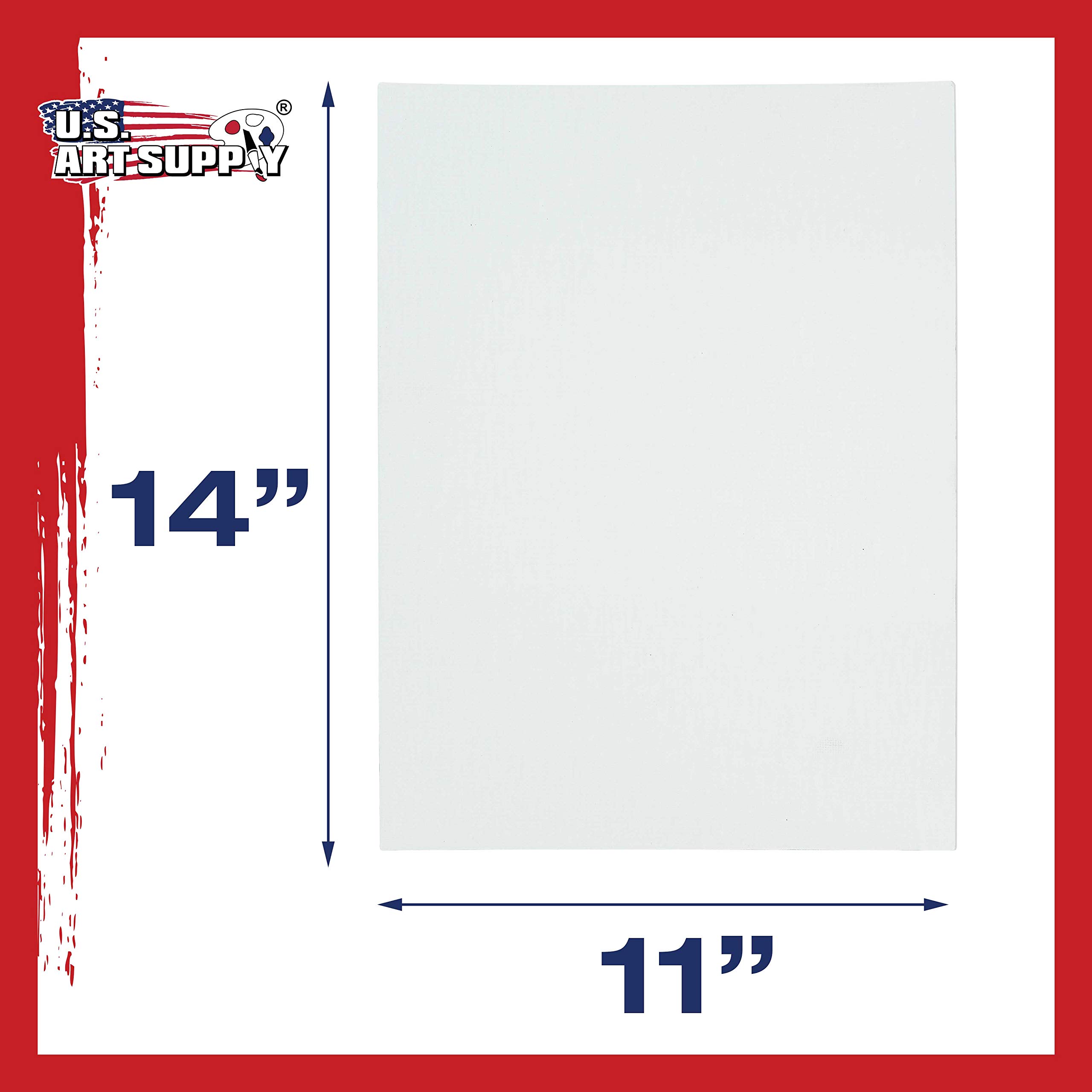 US Art Supply Künstlerqualität, säurefrei, 27,9 x 35,6 cm, 48 Stück (4 komplette Hüllen mit je 12 Einzelleinwänden)