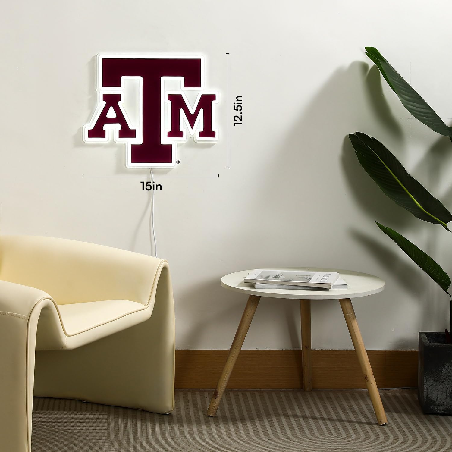 Saturday Neon Officially Licensed NCAA Texas A&M Aggies LED Neon Sign, 15" x 12.49" - Perfect for Fans and Alumni - Image 7