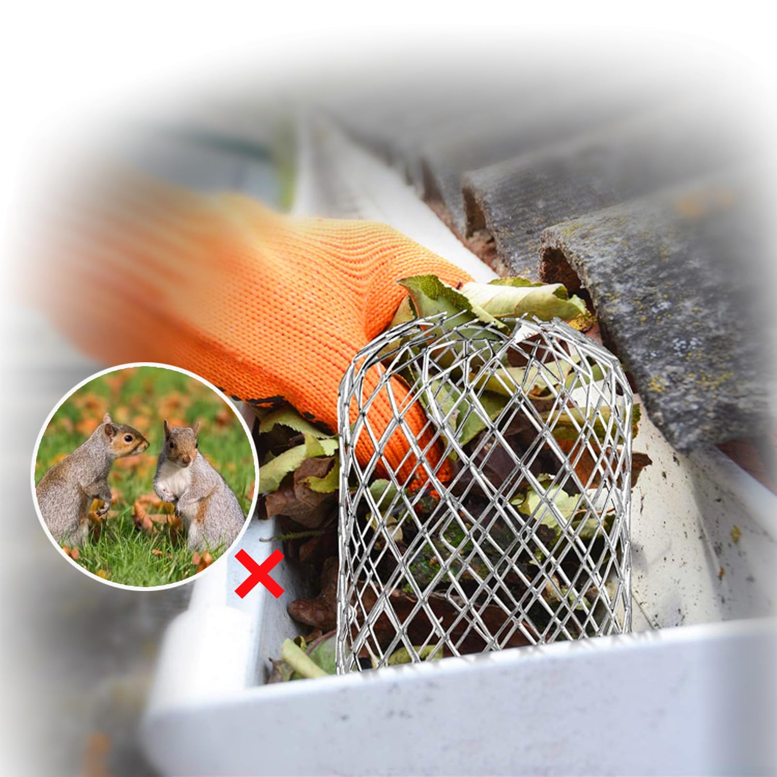 JAWAI Dachrinnenschutz – 6 Stück Aluminium-Fallrohrfilter Als Laubfänger Für Dachrinnen