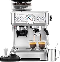 CASABREWS Espresso Machine With Grinder, Professional Barista Coffee Maker With Milk Frother Steam Wand, With Removable Water Tank for Cappuccinos or Lattes, Gift for Mom Dad