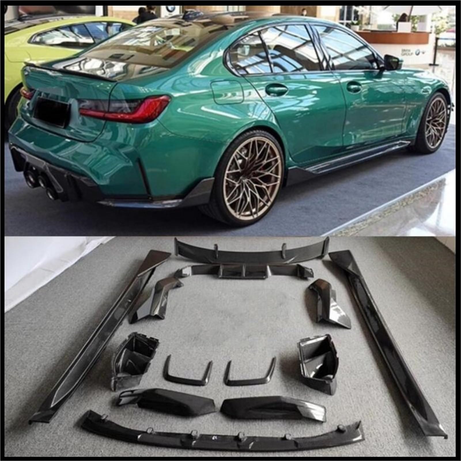 Spojlery tylne Do Bmw M3 G80 2021-2025 Spojler samochodowy | Przednia Warga Tylny Dyfuzor Zderzak Korpus Boczna Dokładka Zestaw Spoiler Wlot Powietrza