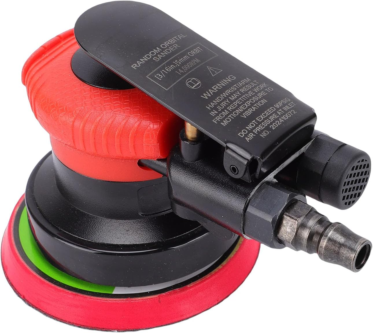 Ymiko 4 Inch Air Sander Handheld Pneumatic Sanding Machine High Performance Durable for Sheet Metal Grinding Car Waxing Stone Polishing Alloy Steel Plastic 100mm