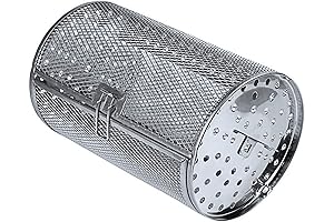 12 x 23 cm Round Rotisserie Grill Basket - Air Fryer Rotating Basket