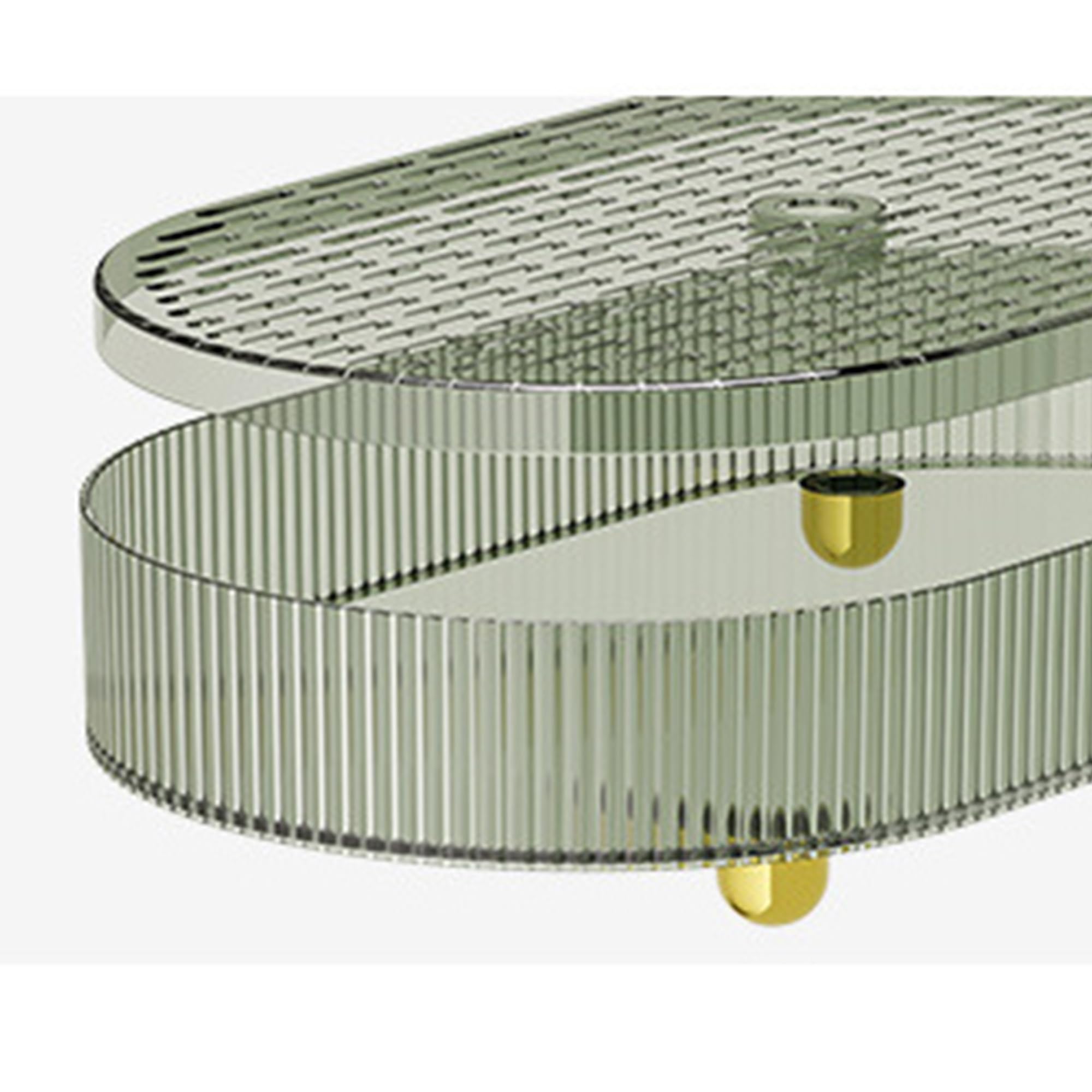 Kuber Industries Mehrzweck-Abfluss-Tablett, doppellagig, dekorativ, Make-up-Parfüm-Organizer, Badezimmer-Schminktisch, Kommode, Küchen-Arbeitsplatten-Organizer-Tablett, rutschfest, transparent