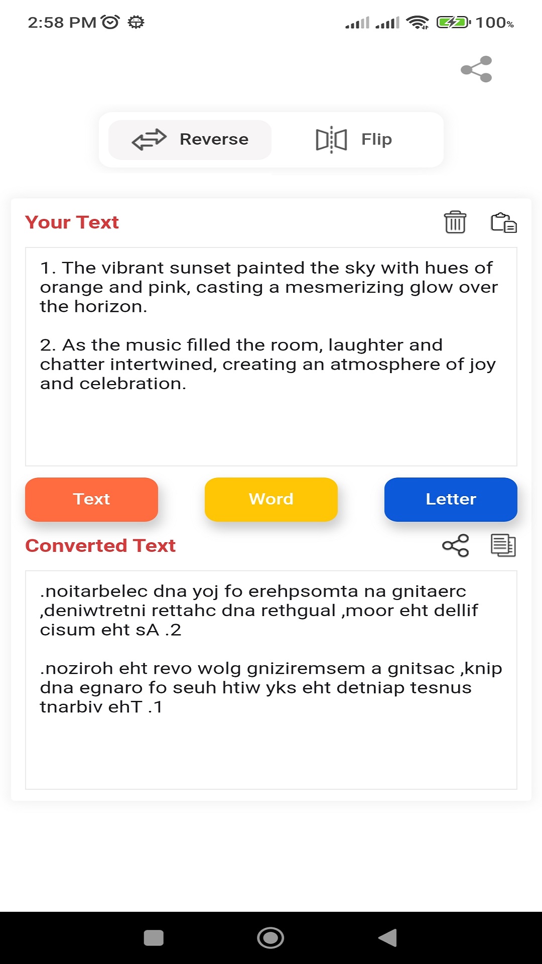 Magic Flip Reverse Text Maker - Application sur Amazon Appstore