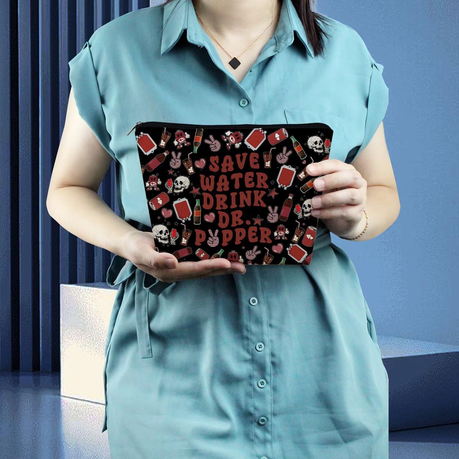 Vodka Drinker Makeup Bag Portable Organizer Bag Travel Toiletry Zipper Pouch Sodapepper Cro Cosmetic Bag for Women Birthday Gifts - Image 5