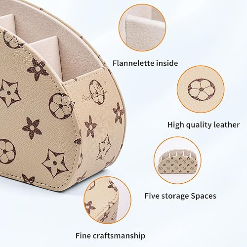 Miniatura 3 de SANQIANWAN Soporte de control remoto de poliuretano, organizador de escritorio para mesa, caja organizadora de escritorio con 5 compartimentos para