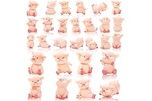 40Pcs Resin Pigs Miniature Cake Toppers Pig Figurines for DIY Fairy Crafts