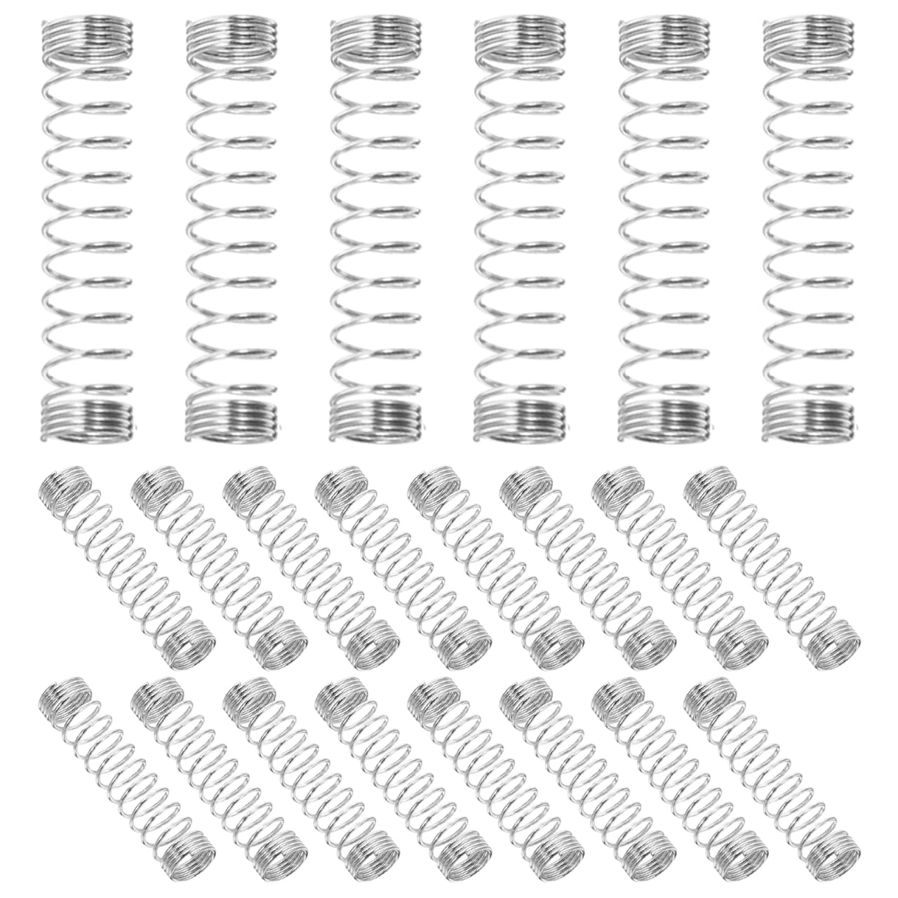 Veemoon 50 Pcs Stainless Steel Compression Springs - 20x4mm Small Metal Springs for Ballpoint Pen Replacement - Precision MechanicalSprings for DIY Crafts, Keyboards & Repairs - Silver