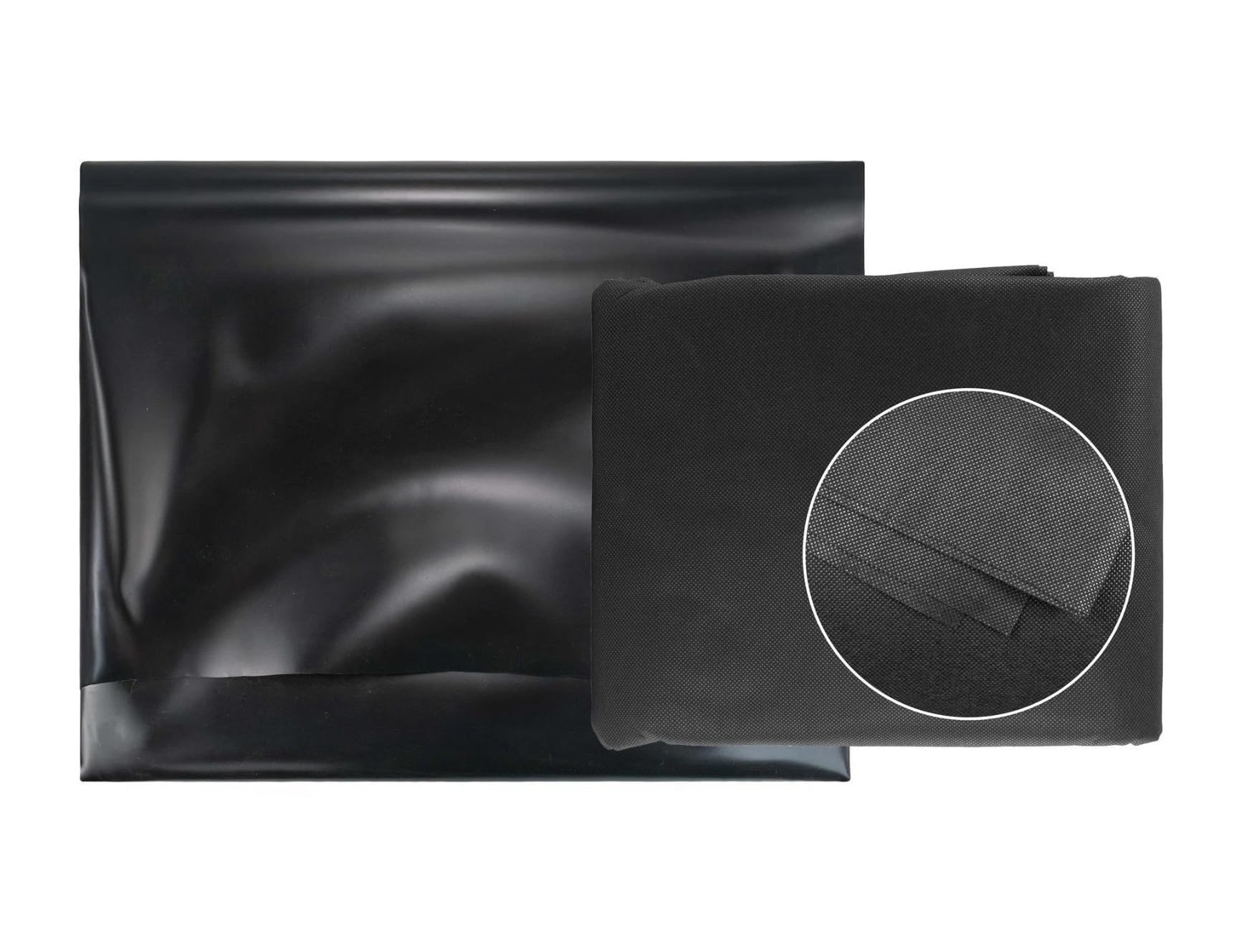 Picraft EPDM Pond Liner Set with Underlay Fabric (2.5m x 3m), 900GSM Heavy Duty Black Rubber Sheet, 50GSM Protective Underlayment, Fish Safe Koi Pond Membrane Kit, Garden Waterfall Water Feature