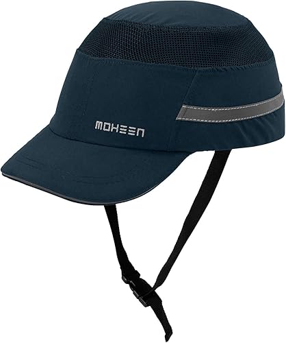 Gorra de seguridad ligera  Sombrero protector transpirable estilo béisbol con rayas reflectantes