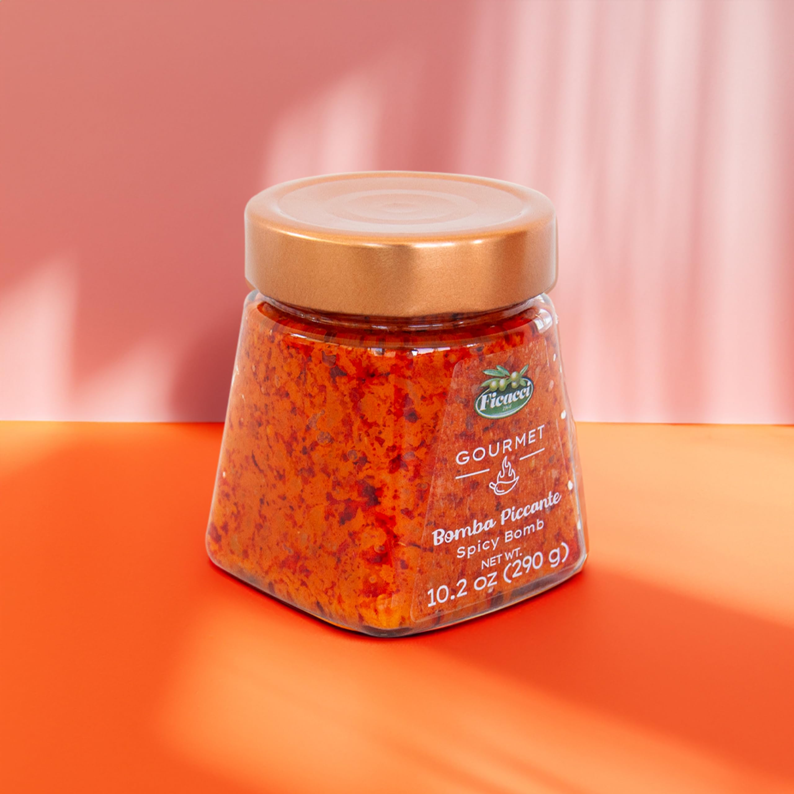 Ficacci - Selezione Antipasti Gourmet - Antipasti Rossi (Peperoni, Pomodori Secchi, Bomba Piccante) 3X (860g)