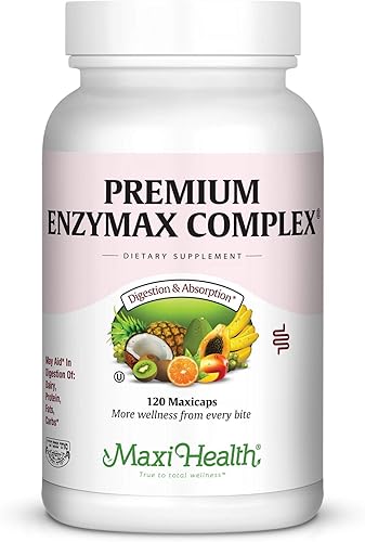 Enzimas digestivas complejas Maxi Health Premium ayuda a lácteos y grasas, 120 unidades (PEX1)
