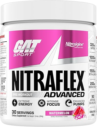 GAT Nitraflex Suplemento nutricional, 10 oz, sin DMAA, GAS10685981387, 1, 1