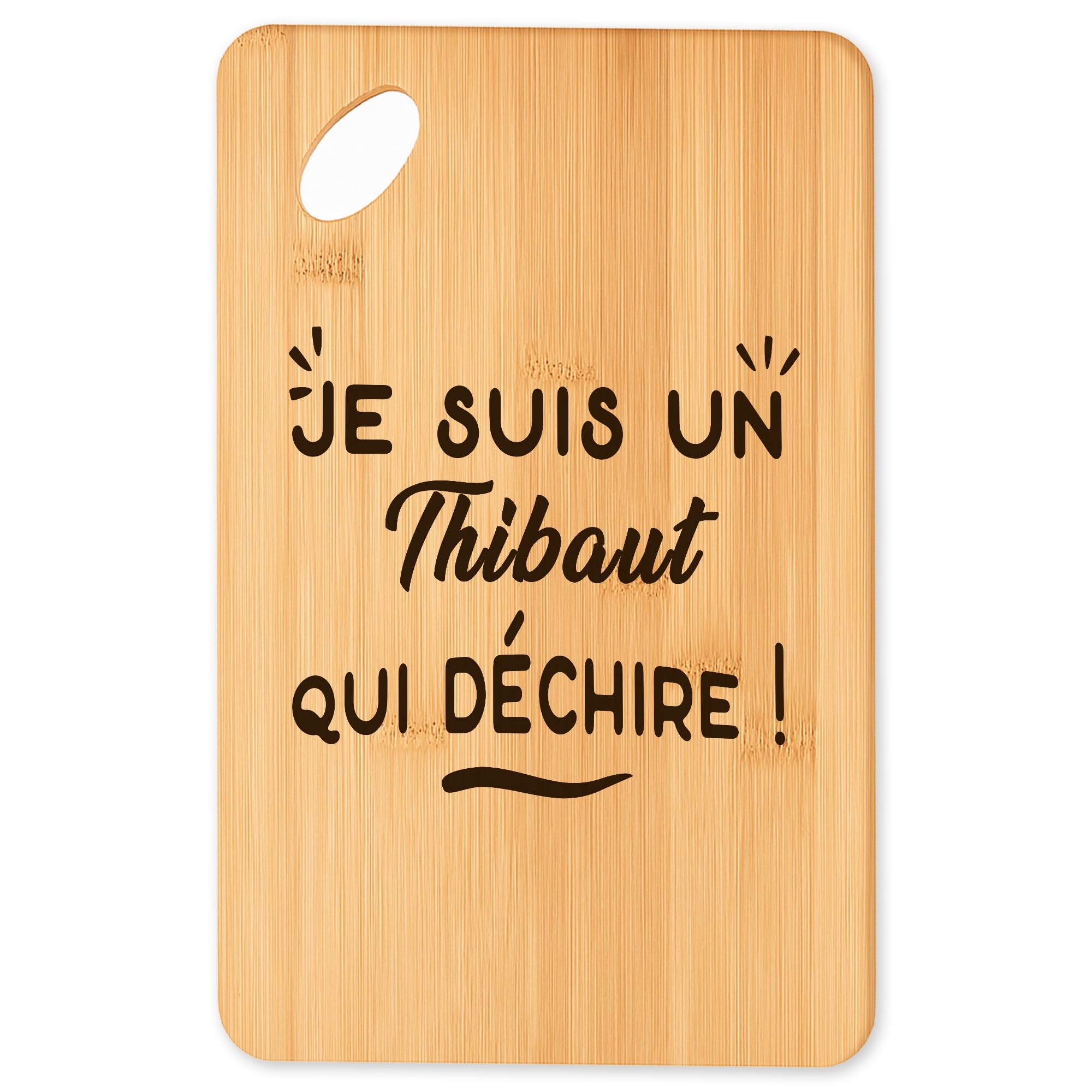 Planche à découper Thibaut bois bambou avec plateau apéro et cadeau cuisine