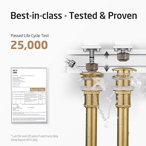 Miniatura 85 de KES S2008A-BK-P2 - Drenaje desplegable para lavabo de baño, 2 unidades de acero inoxidable T304 y latón, 2 unidades para lavabo de baño, color negro