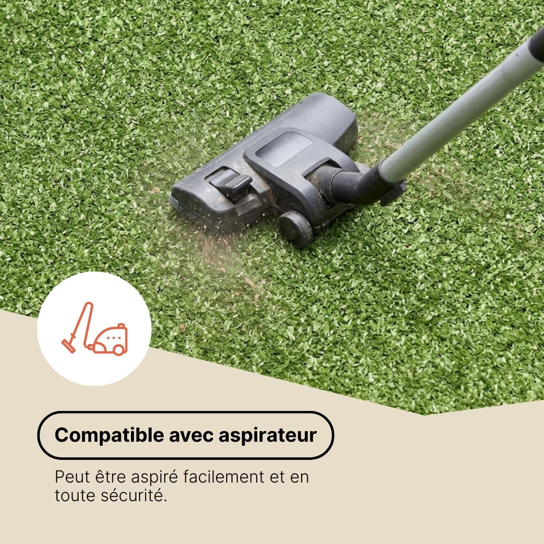 TAPISO Canyoo Gazon Synthétique Extérieur au Mètre Tapis Gazon Pelouse Artificielle Terrasse Balcon Jardin Vert Résistant aux Intempéries Épaisseur 7 mm 133 x 750 cm