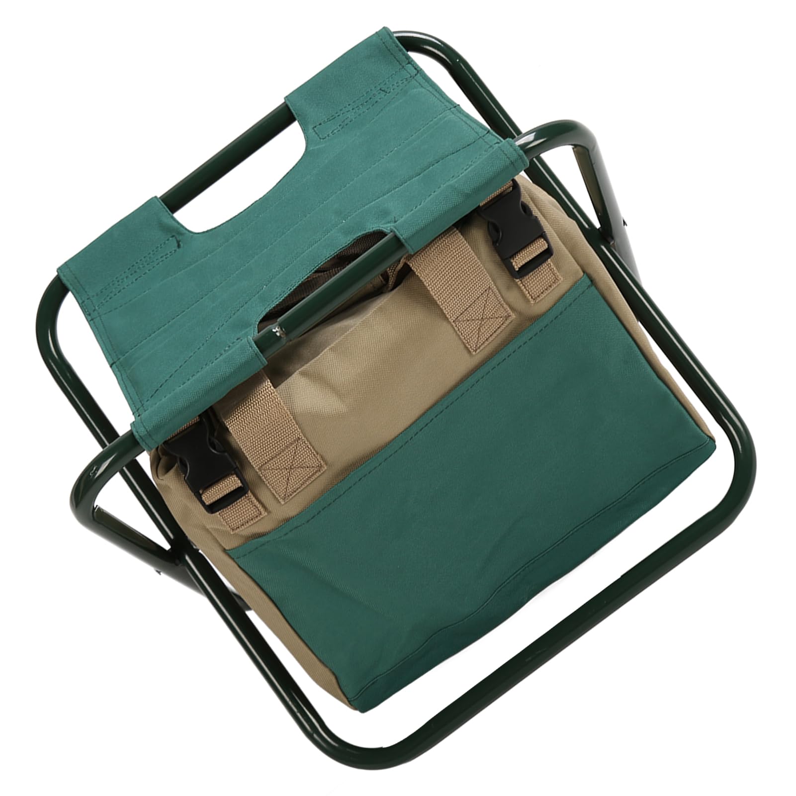 Sgabello zaino pieghevole per uso intensivo, sgabello da giardinaggio con borsa di stoccaggio, sedia da giardino pieghevole in tessuto Oxford 600D per uso all’aperto, sgabello con (Verde)