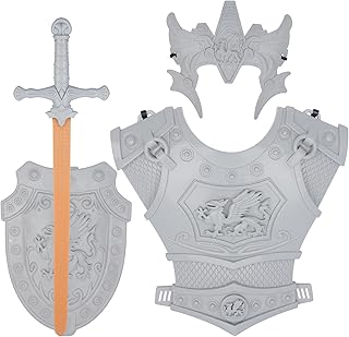 Crusaders Medieval Knight Armor Props Set Including Chest Plate Shield and Swords for Kids