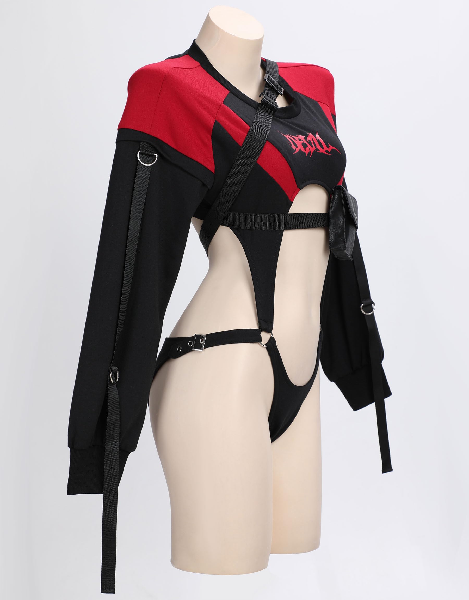 MEOWCOS midnight devil Biker-style Lingerie Set Gothic Dark Style Lingerie