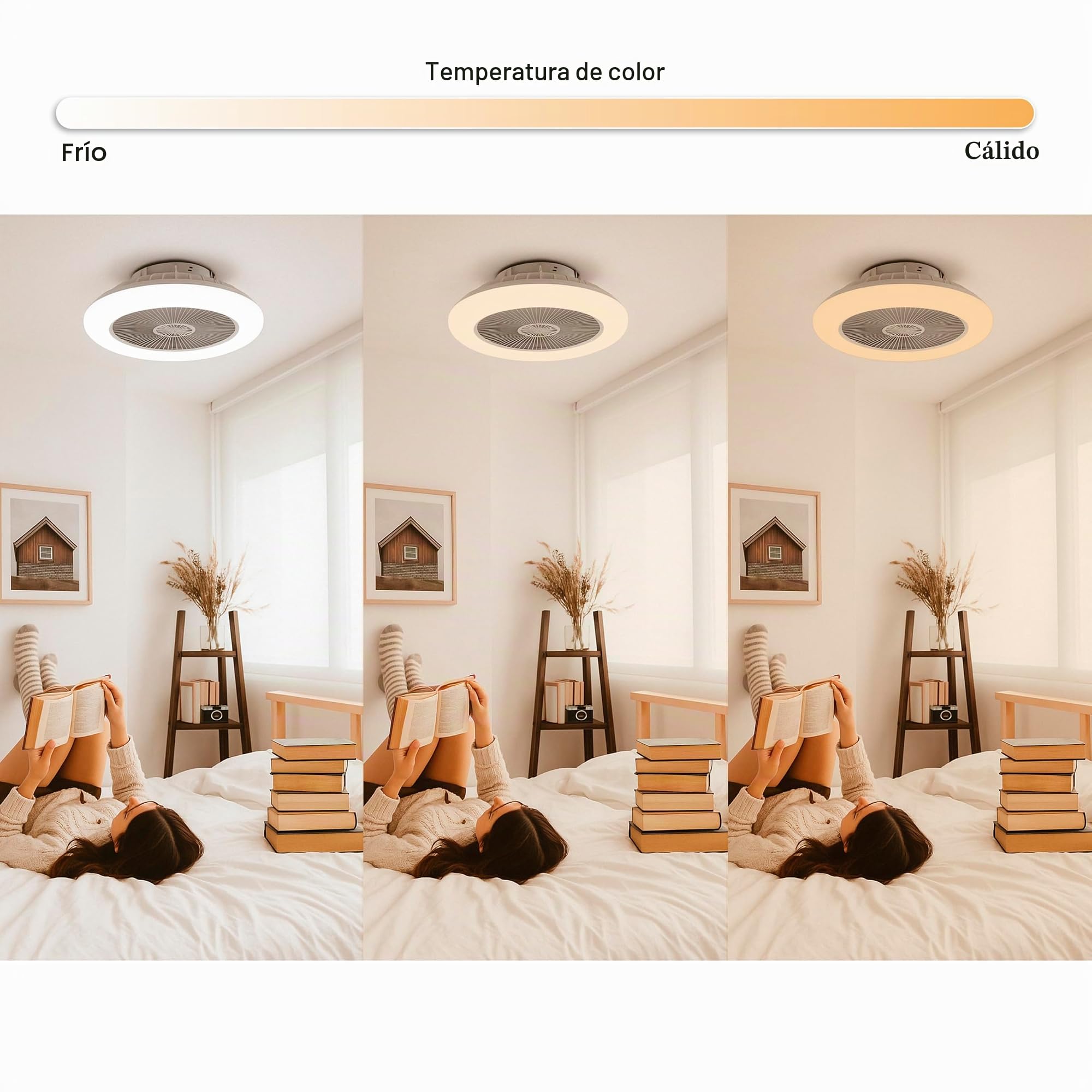 DUPI Ventilador de Techo con Luz Led RGB SLIM AIR | Función Verano e Invierno | 6 Velocidades | Mando a Distancia | Plafón 50 cm | Motor DC Silencioso | Aspas Reversibles | PVC | Negro