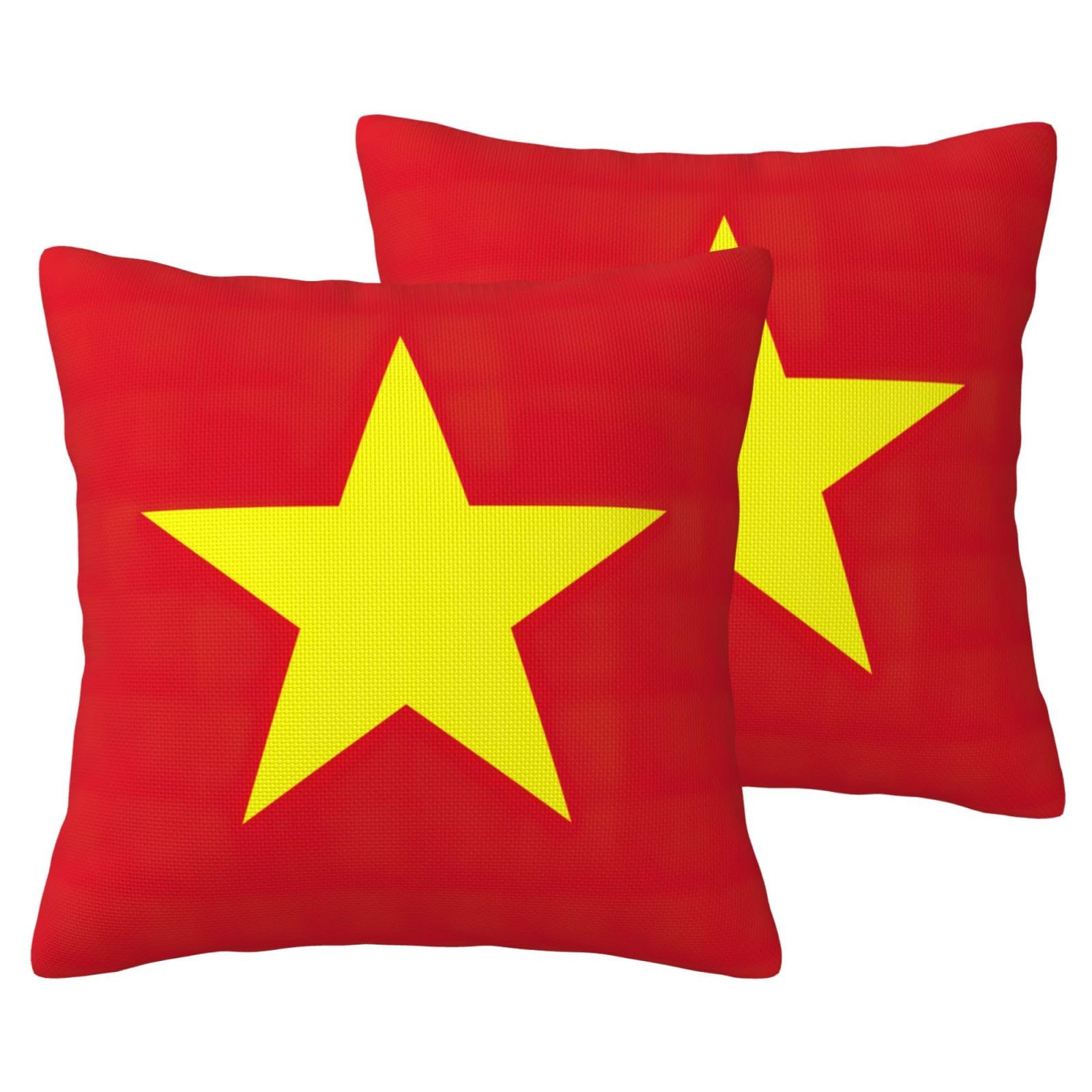 Housse de coussin drapeau vietnamien EdWal lot de 2 pour canapé