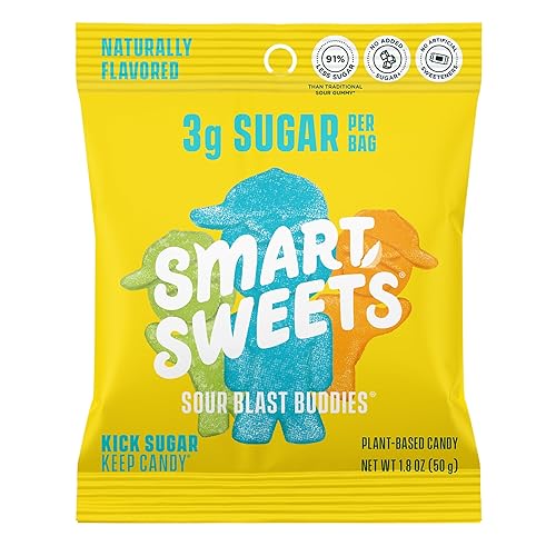 SmartSweets Sour Blast Buddies caramelo con bajo contenido de azúcar 011oz bajo en calorías 100 sin edulcorantes artificiales a base de plantas sin