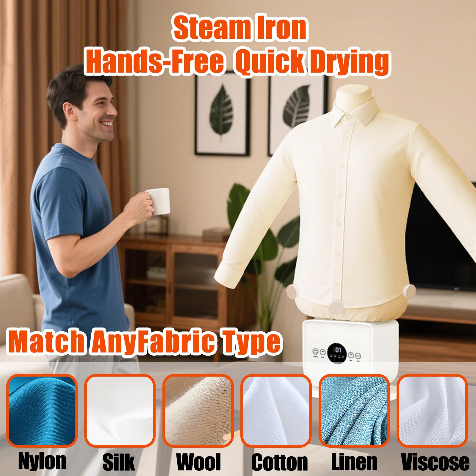 Planchadora automática, Plancha de Vapor portátil, Secado rápido en 8 Minutos, Secado 360° sin Puntos Ciegos, Plancha para Camisas, Zapatos, Pantalones y Faldas.
