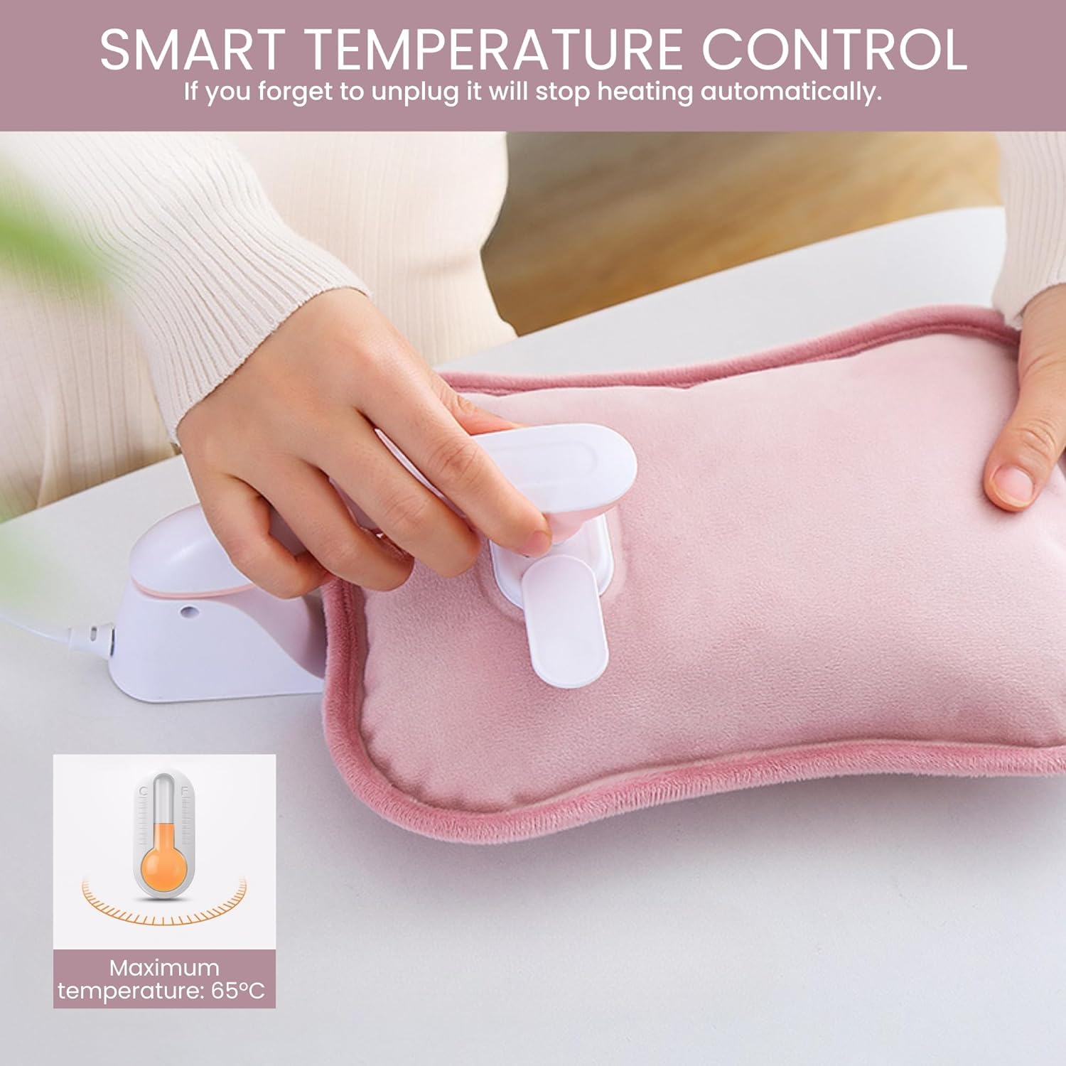 2x 𝗘𝗹𝗲𝗸𝘁𝗿𝗶𝘀𝗰𝗵𝗲 𝗪ä𝗿𝗺𝗳𝗹𝗮𝘀𝗰𝗵𝗲. Thermo-Wärmeflasche für Rücken, Lendenwirbelsäule, Bauch, Hände. Tragbare Bettwärmertasche mit Temperaturregelung.