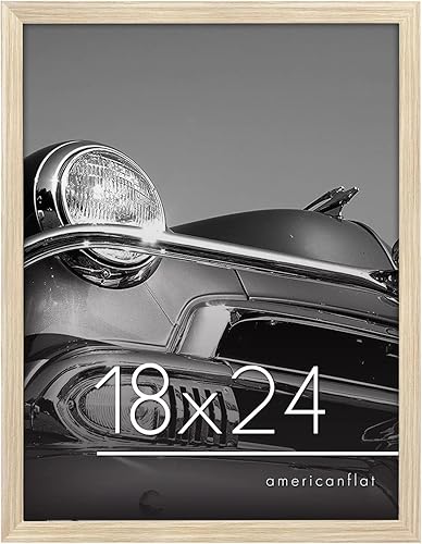 Americanflat - Marco para póster hecho de madera compuesta con plexiglás pulido, posición horizontal y vertical para pared, incluye herrajes para