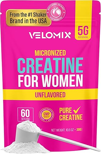 VELOMIX Creatine for Women - 100% Pure Micronized Creatine Monohydrate for Women | Supports Glute, Lean Muscles, Recovery, & Strength | 300g Per