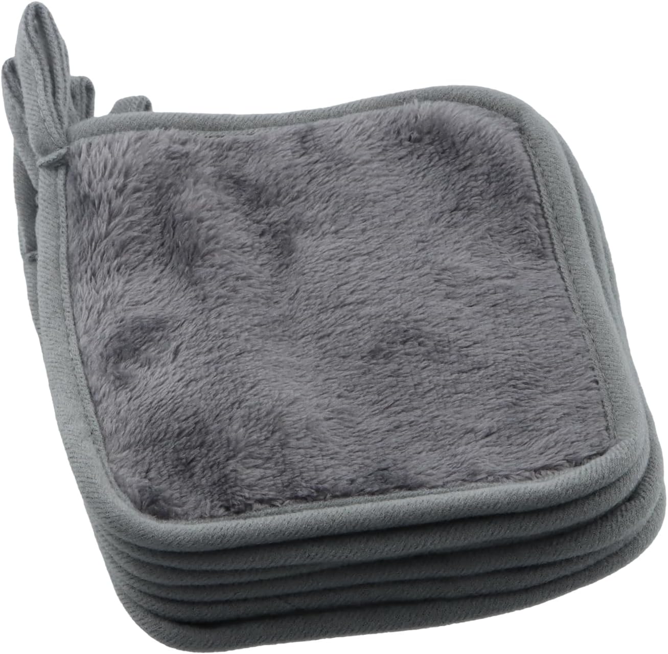 6 stuks make-up remover pads, wasbare microvezeldoeken, herbruikbare make-up remover doekjes voor alle huidtypes voor het verwijderen van make-up in het dagelijks leven en reizen (grijs